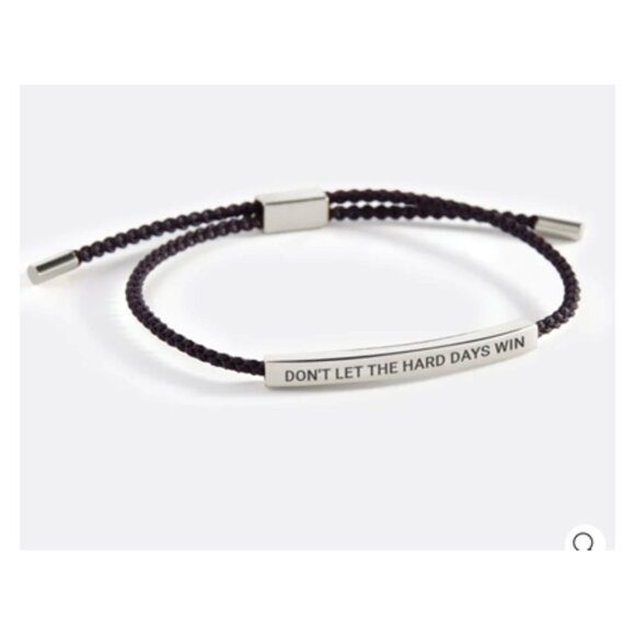 NWT-Mint & Lilly "Don't Let the Hard Days Win" Silver Bracelet - Picture 2 of 6